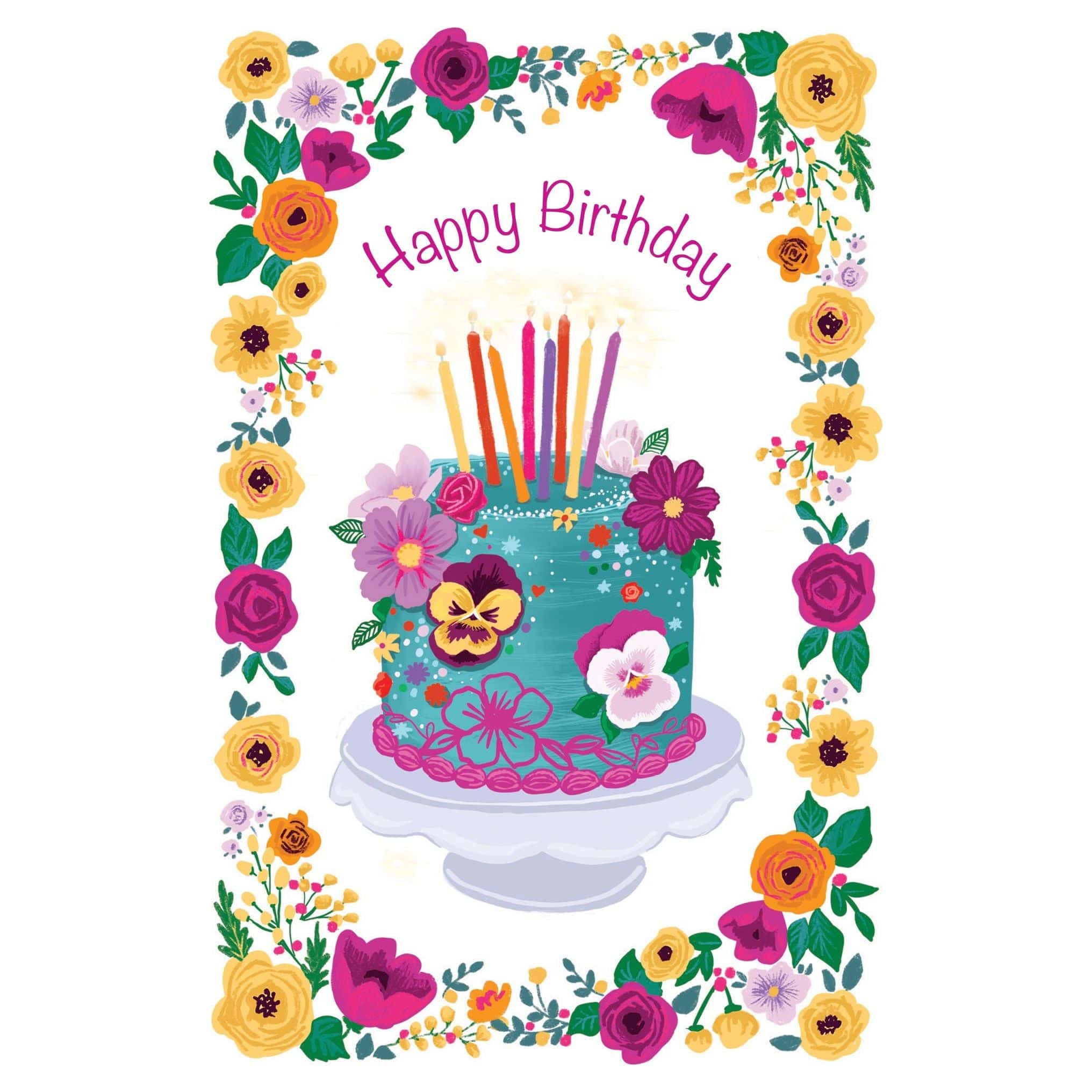 Colorful flower-themed birthday card from Pictura's everyday card collection featuring vibrant floral illustrations.